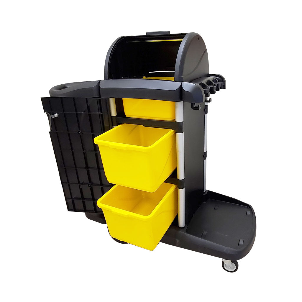 High Security Janitorial Cart with Hood and Lock - Sold By The Case
