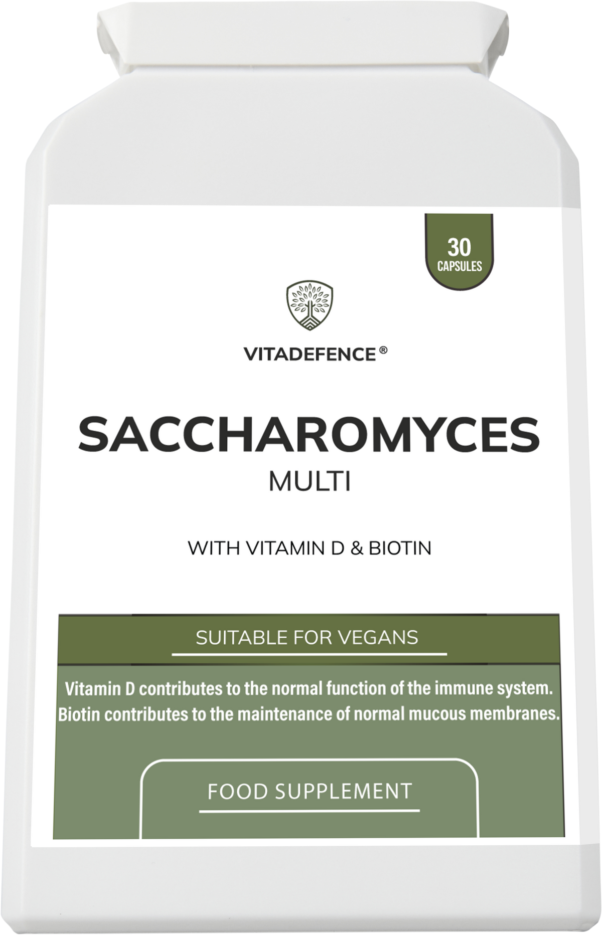 Saccharomyces Multi | With Vitamin D3, Biotin, Olive Leaf & Bamboo Silica – 30 Capsules